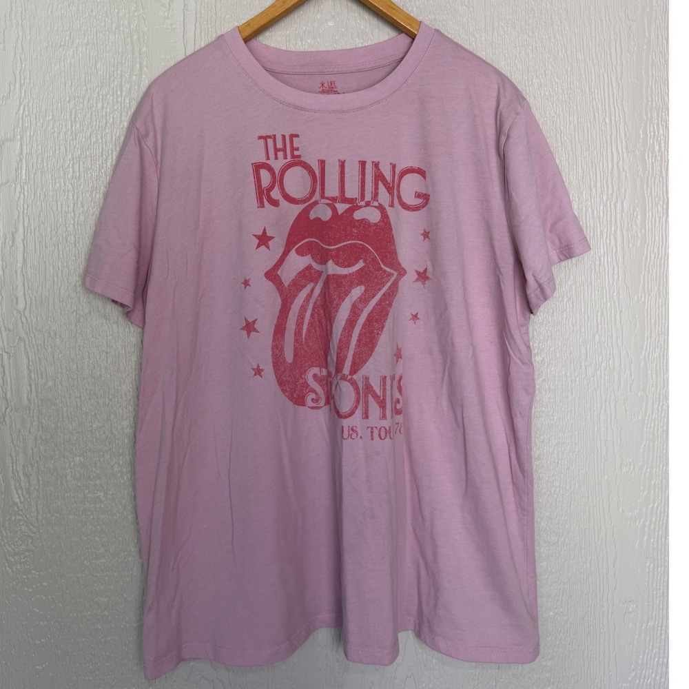 Life Clothing Co Rolling Stones US Tour 78 Pink T-Shirt XL Organic Cotton